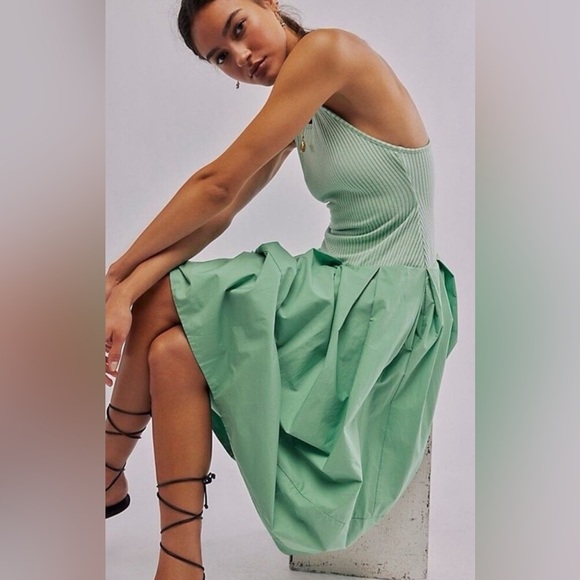 Free People Dresses & Skirts - Free People Drops Of Venus Midi Dress Green Size XS New With Tags